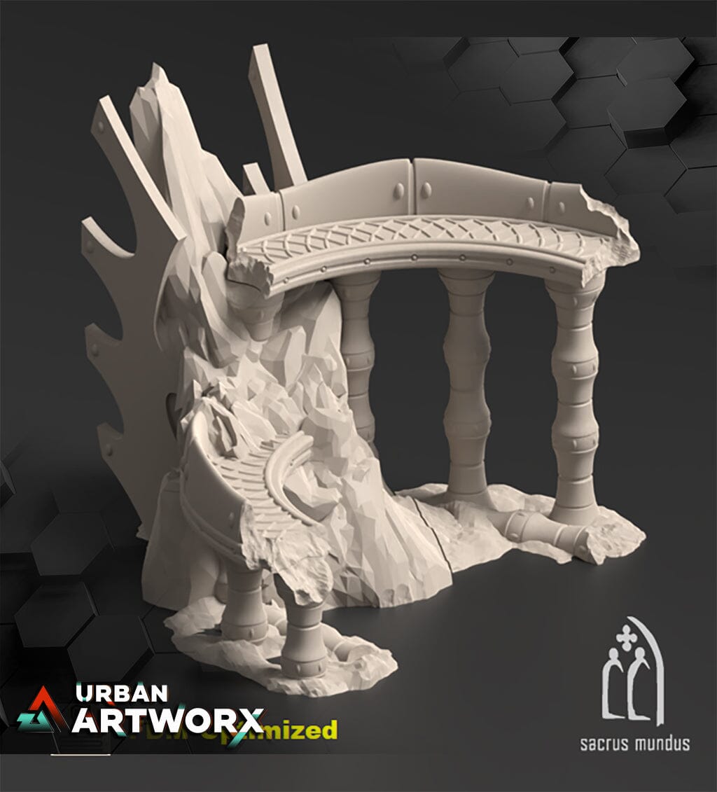 Tabletop Gelände - Sacrusmundus - Lyntrath Jungle Vestiges Sacrusmundus Corner Ruin C