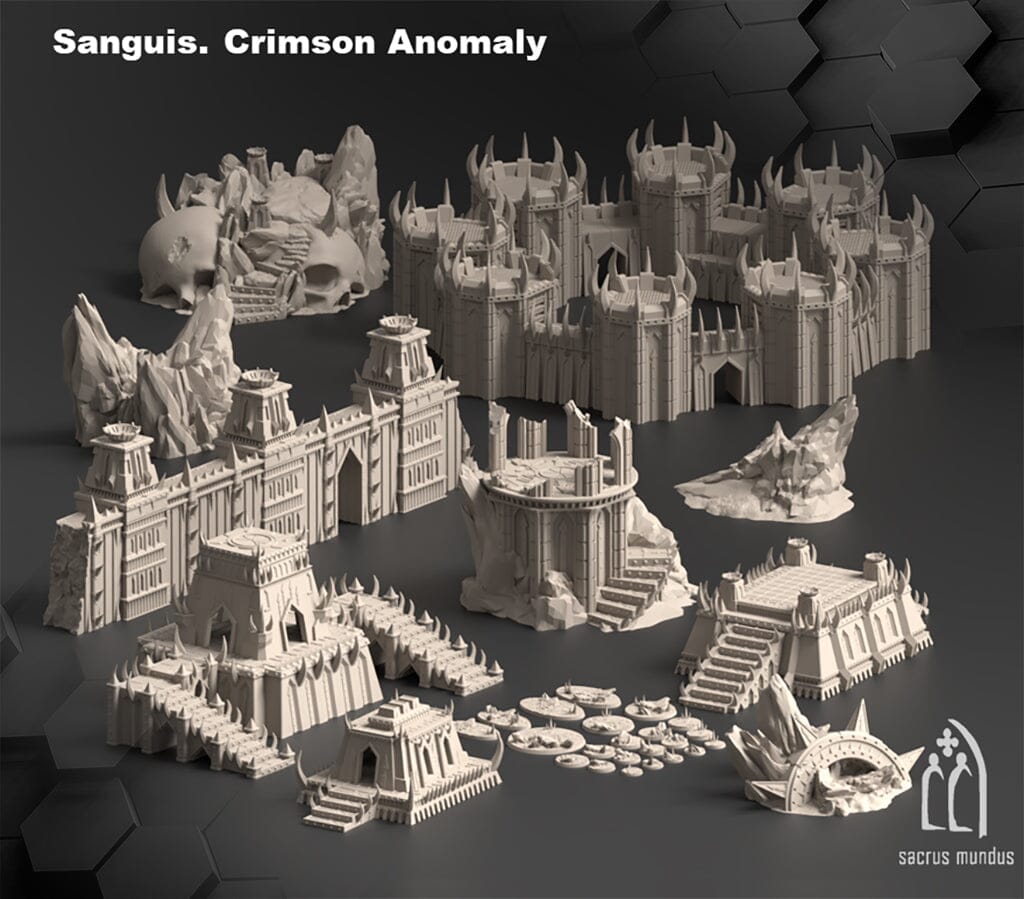 Tabletop Gelände - Sacrusmundus - Sanguis Crimson Anomaly Sacrusmundus Complete Set