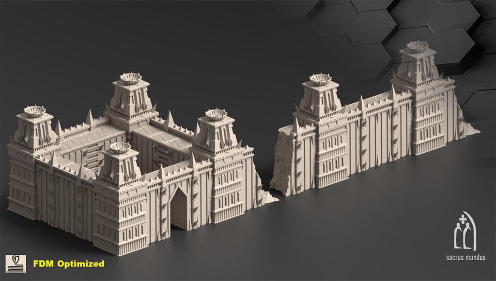 Tabletop Gelände - Sacrusmundus - Sanguis Crimson Anomaly Sacrusmundus Wall Segment