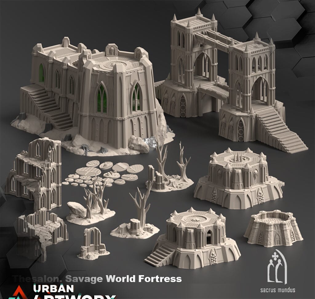 Tabletop Gelände - Sacrusmundus - Thesalon Savage World Fortress Sacrusmundus Complete Set