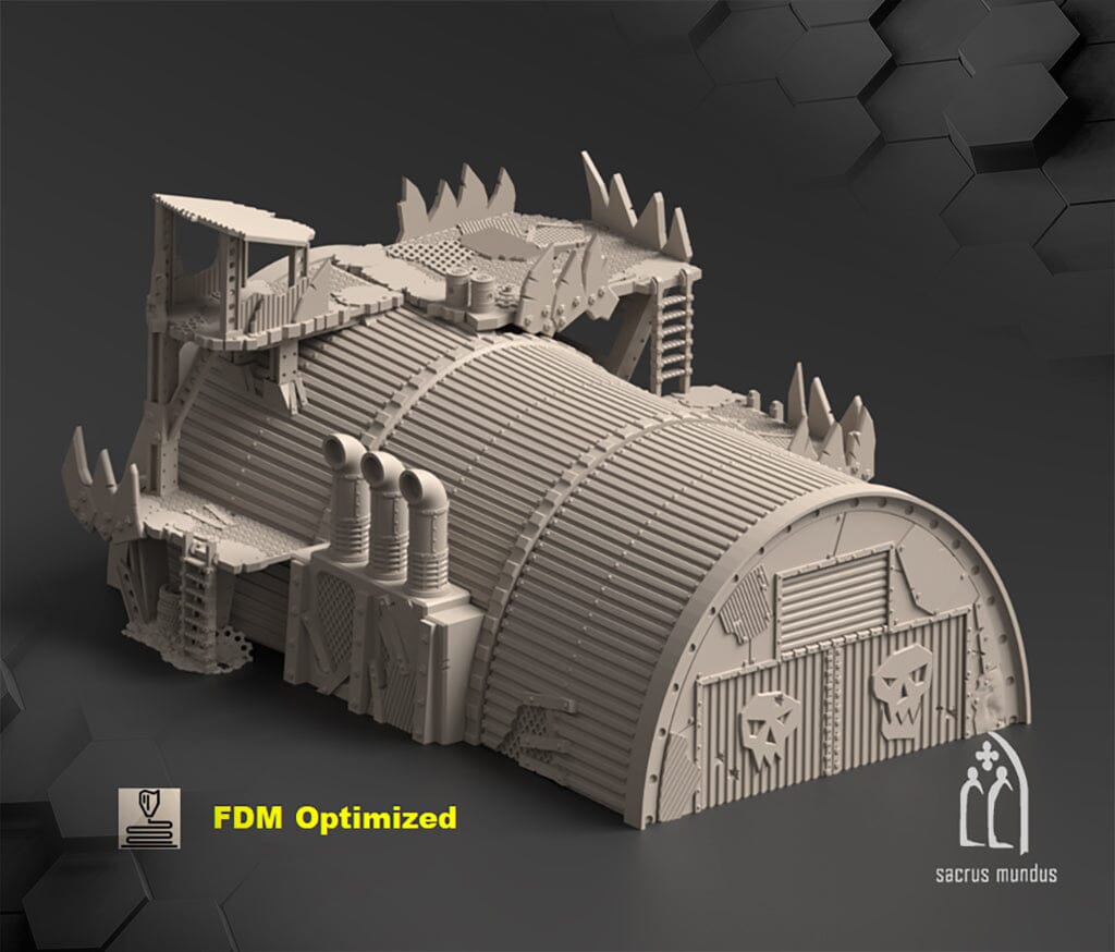 Tabletop Gelände - Sacrusmundus - Warpzel-1A. Orc Settlement Sacrusmundus Hangar