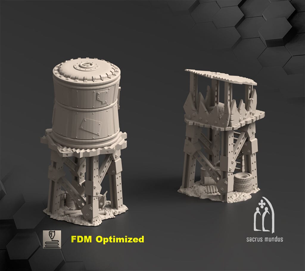 Tabletop Gelände - Sacrusmundus - Warpzel-1A. Orc Settlement Sacrusmundus Watchtower