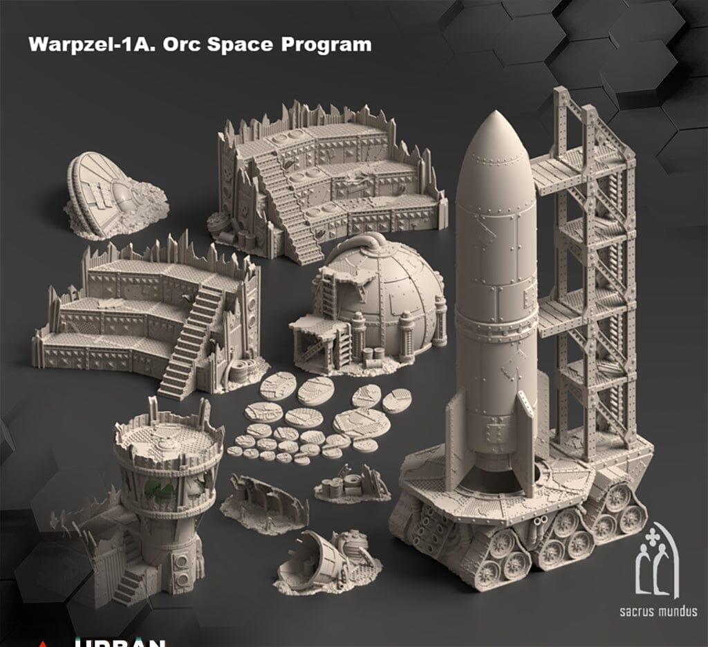 Tabletop Gelände - Sacrusmundus - Warpzel-1A. Orc Space Program Sacrusmundus Complete Set