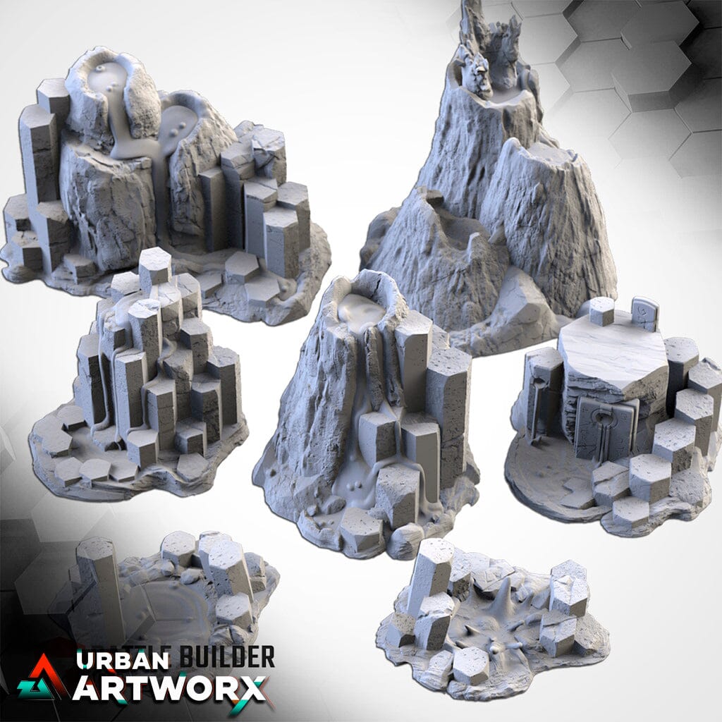 Tabletop Gelände - Txarli Factory - Basaltic Volcano Txarli Factory Basaltic Volcano Complete Set