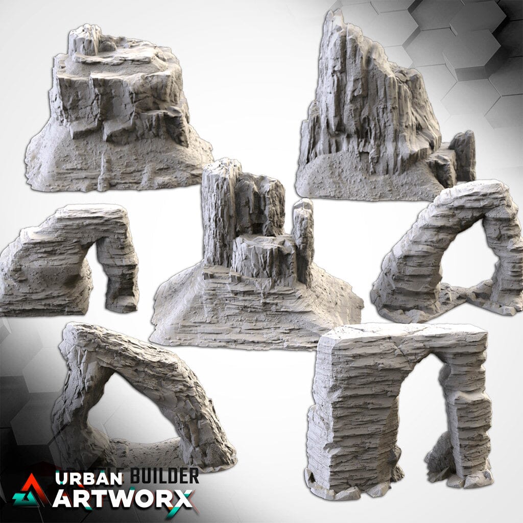 Tabletop Gelände - Txarli Factory - Desert Mountains 1 Txarli Factory Complete Set