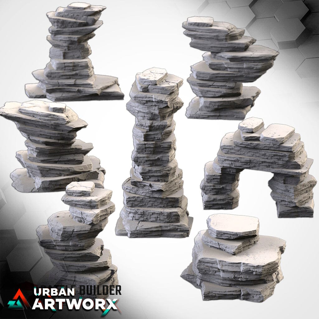 Tabletop Gelände - Txarli Factory - Desert Mountains 2 Txarli Factory Complete Set