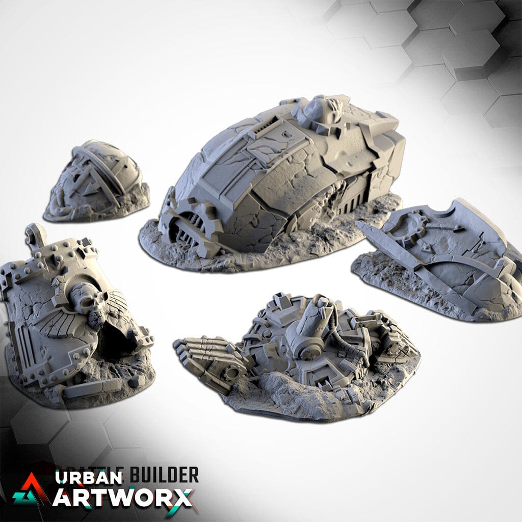 Tabletop Gelände - Txarli Factory - Titan Crashed Txarli Factory Titan Crashed Complete Set