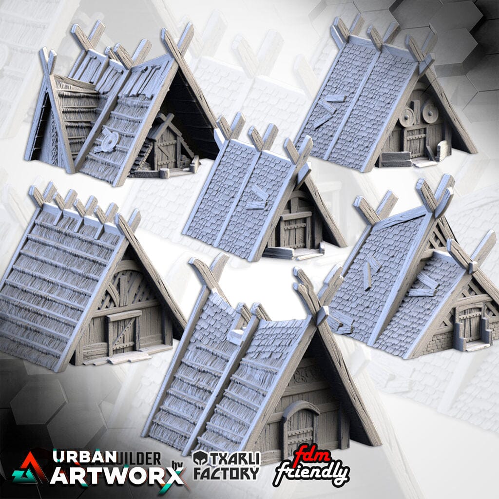 Tabletop Gelände - Txarli Factory - Viking Houses Txarli Factory Complete Set