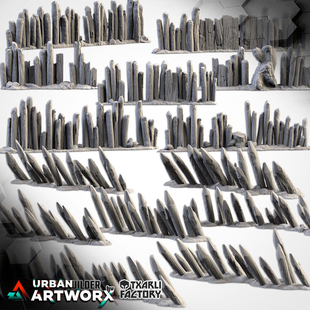 Tabletop Gelände - Txarli Factory - Wooden Fences & Stakes Txarli Factory