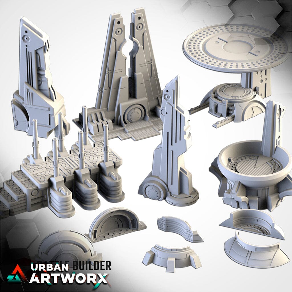 Tabletop Gelände - Txarli Factory - Xenos Buildings 2 Txarli Factory Complete Set