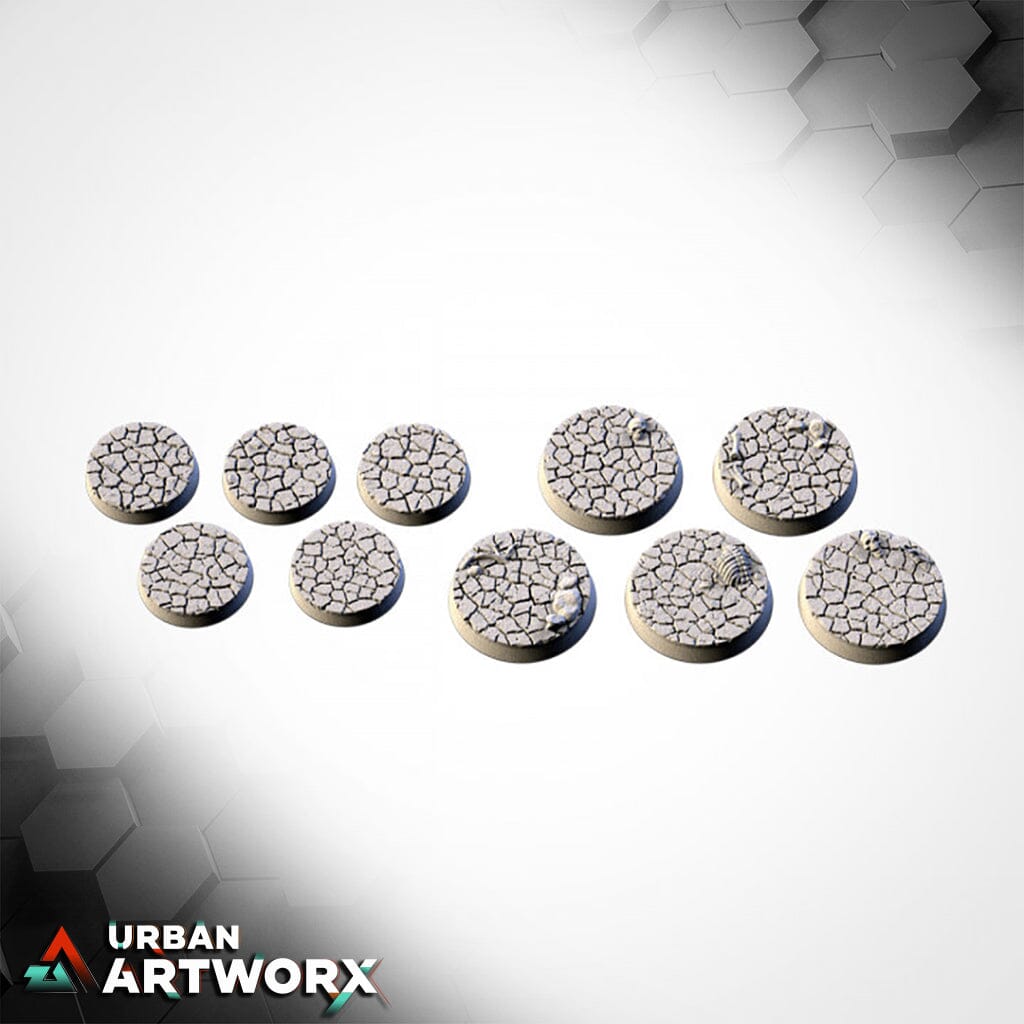 Txarli Factory - Cracked Desert Bases Txarli Factory Round 25mm (10)
