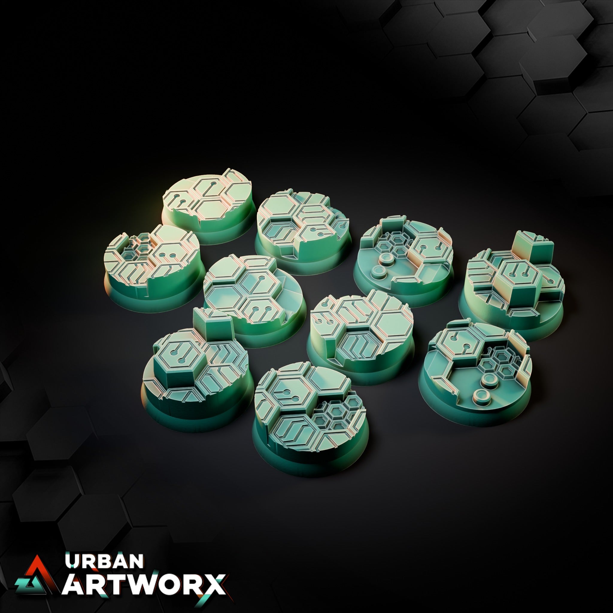 Cyberhex Bases – Round 25mm (10)