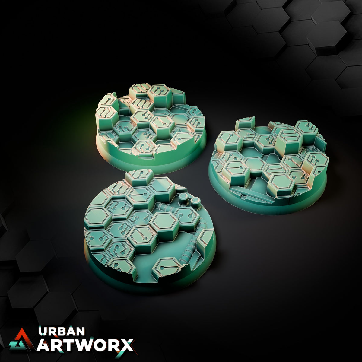 Cyberhex Bases – Round 50mm (3)