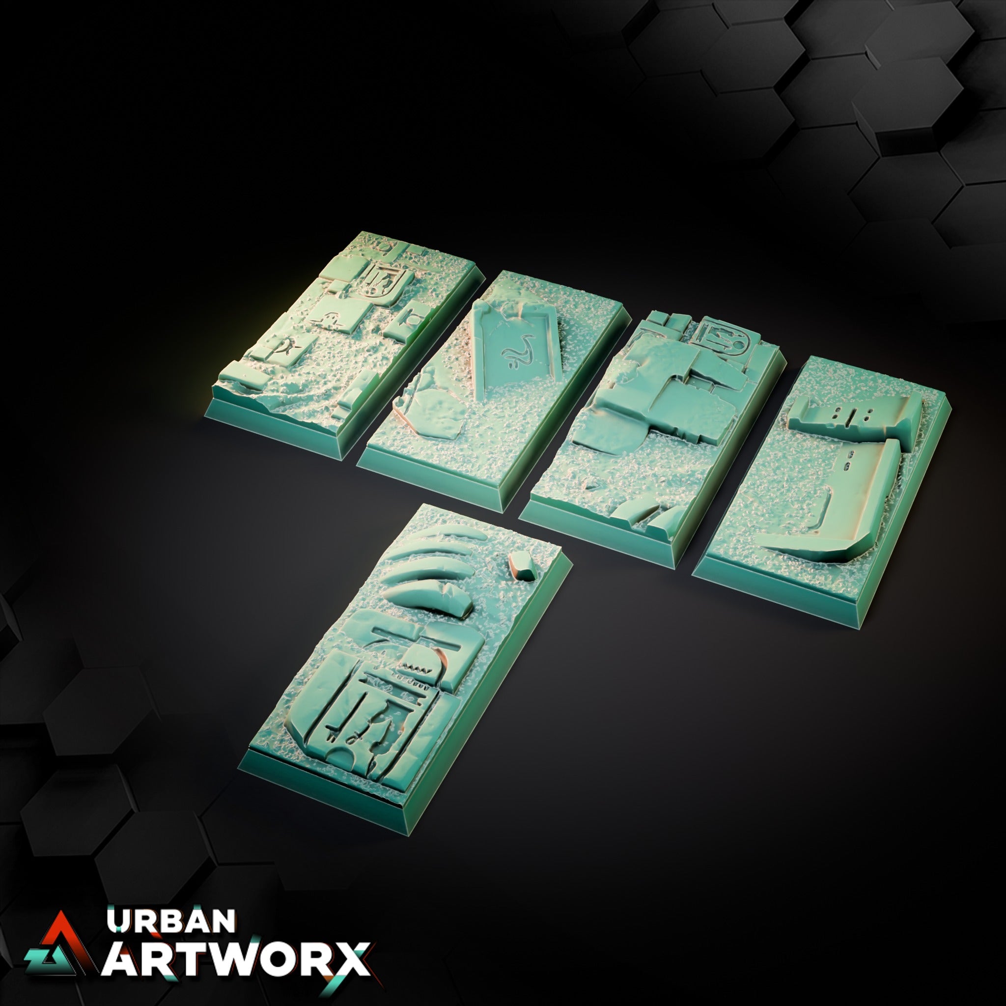 Egyptian Square Bases – Square 25x50mm (5)