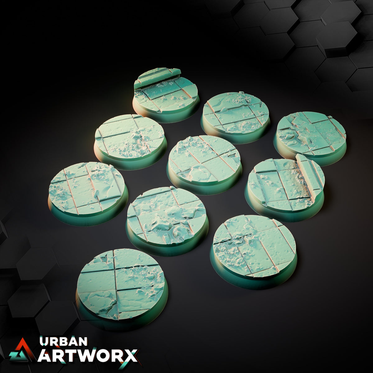 Ruined Palace Bases – Round 32mm (10)