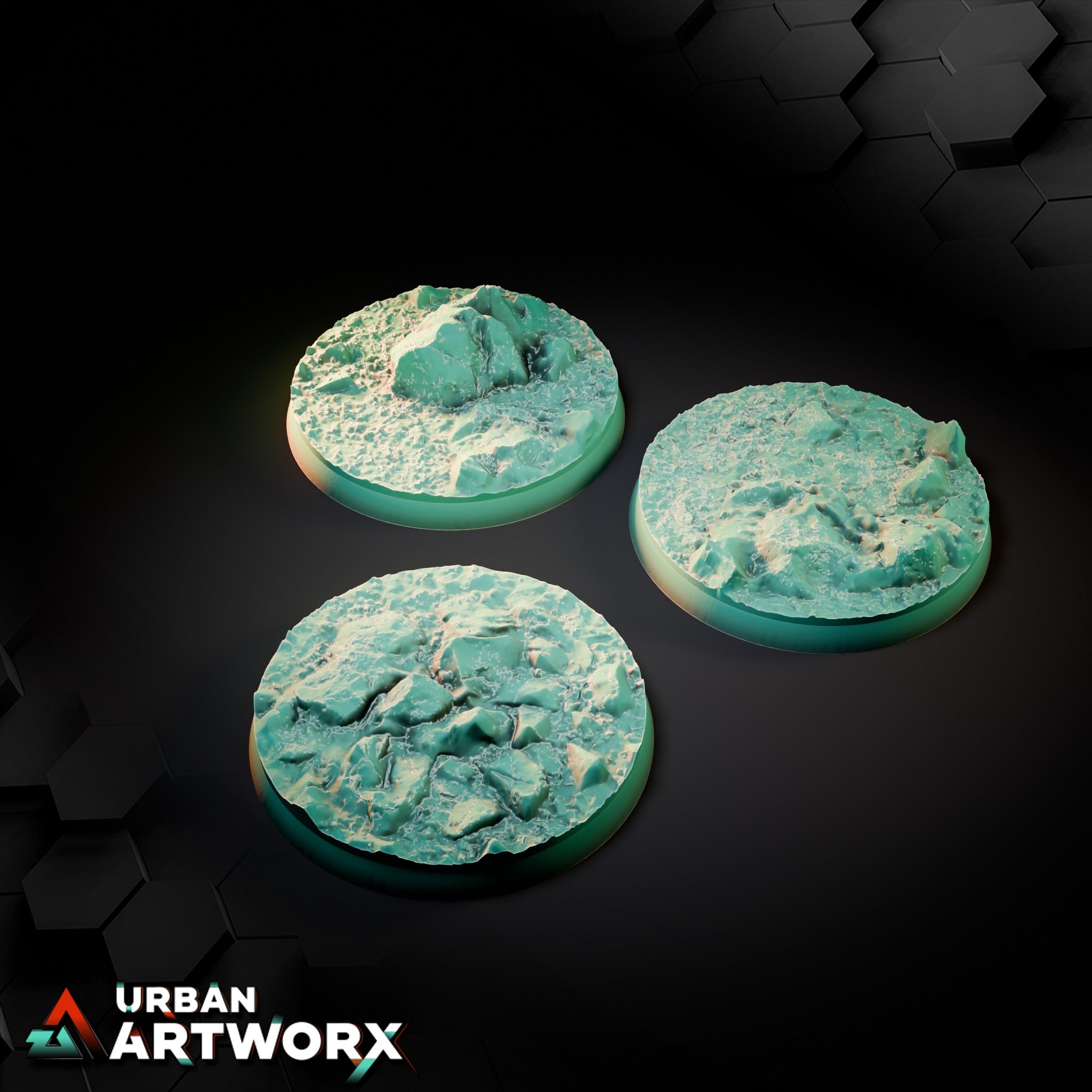 Stony Desert Bases – Round 50mm (3)
