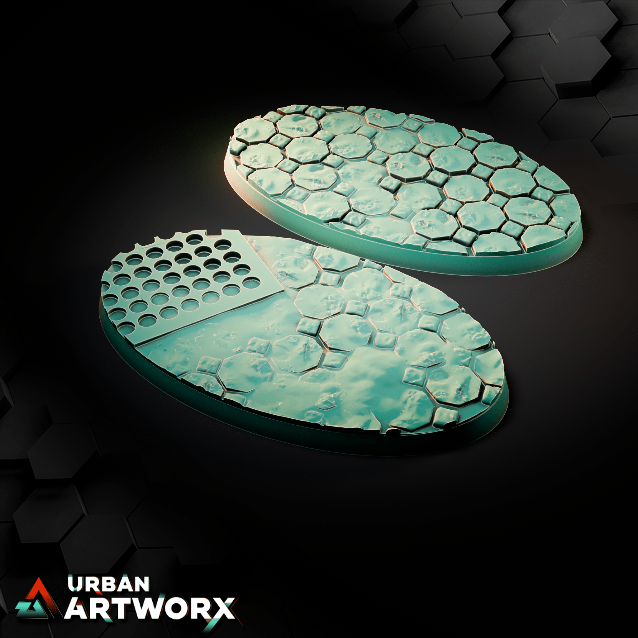 Tabletop Bases - Sacrusmundus - Augusta The Holy City Bases Sacrusmundus Oval 75x42mm (2) 