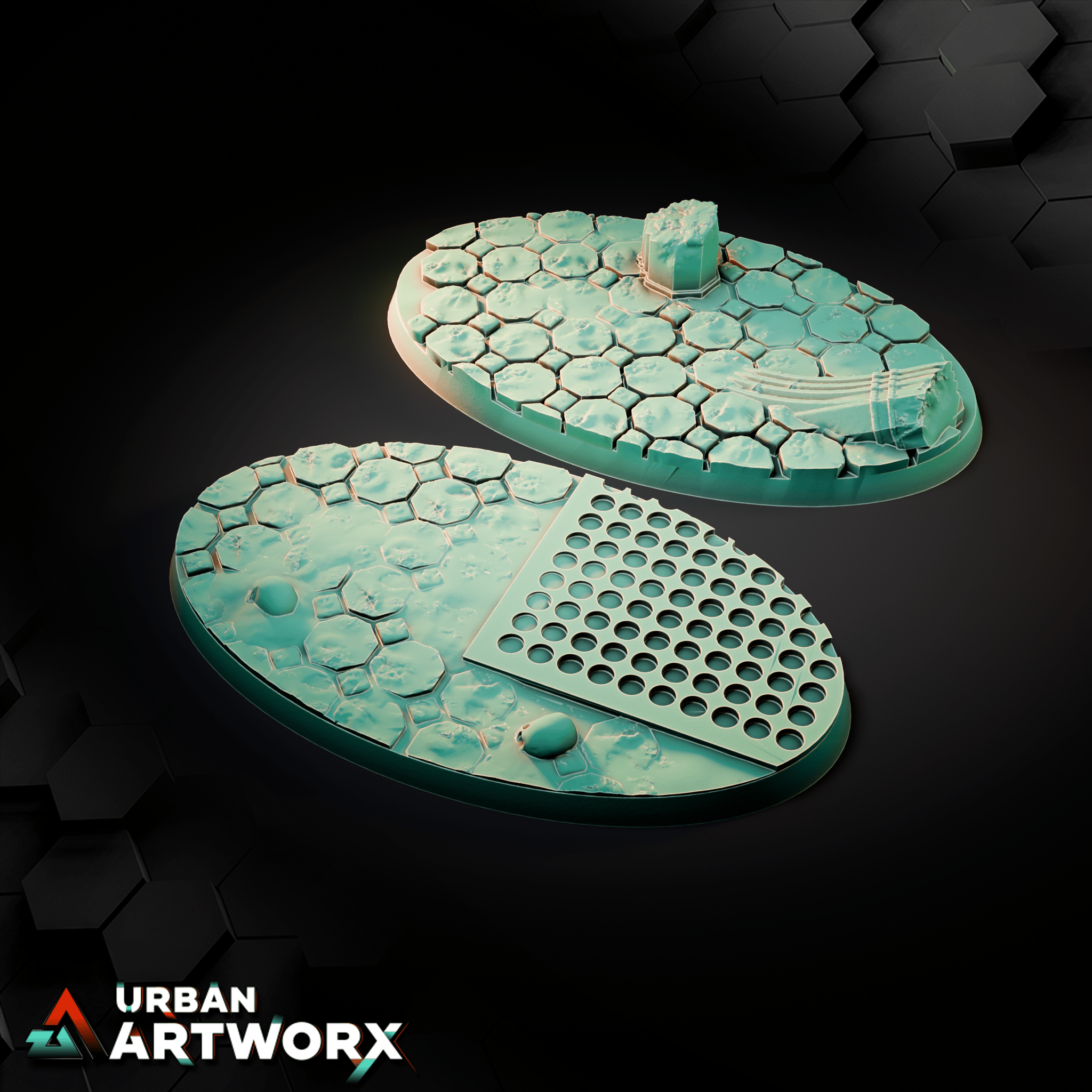 Tabletop Bases - Sacrusmundus - Augusta The Holy City Bases Sacrusmundus Oval 90x53mm (2) 