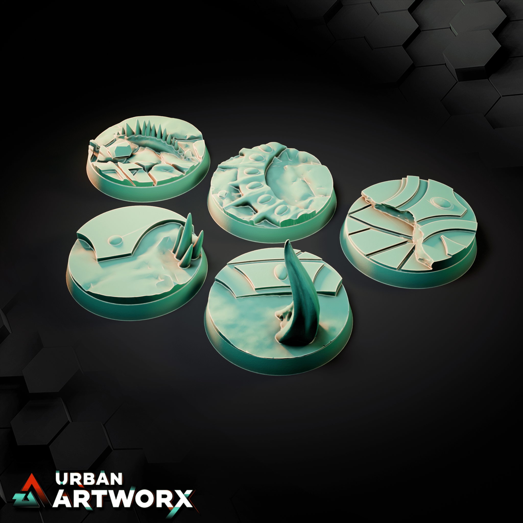 Tabletop Bases - Sacrusmundus - Belkartam Corrupted Ancient World Bases Sacrusmundus Round 25mm (10) 