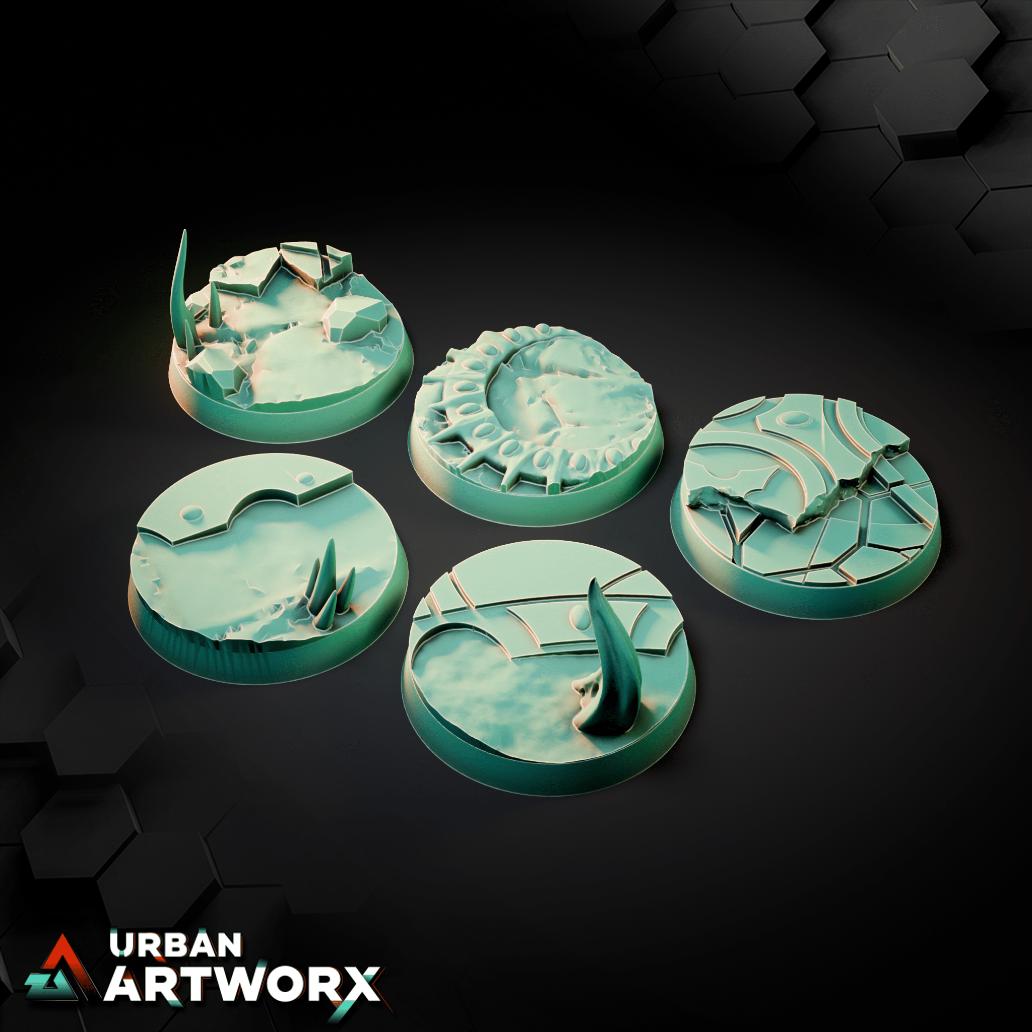 Tabletop Bases - Sacrusmundus - Belkartam Corrupted Ancient World Bases Sacrusmundus Round 32mm (10) 