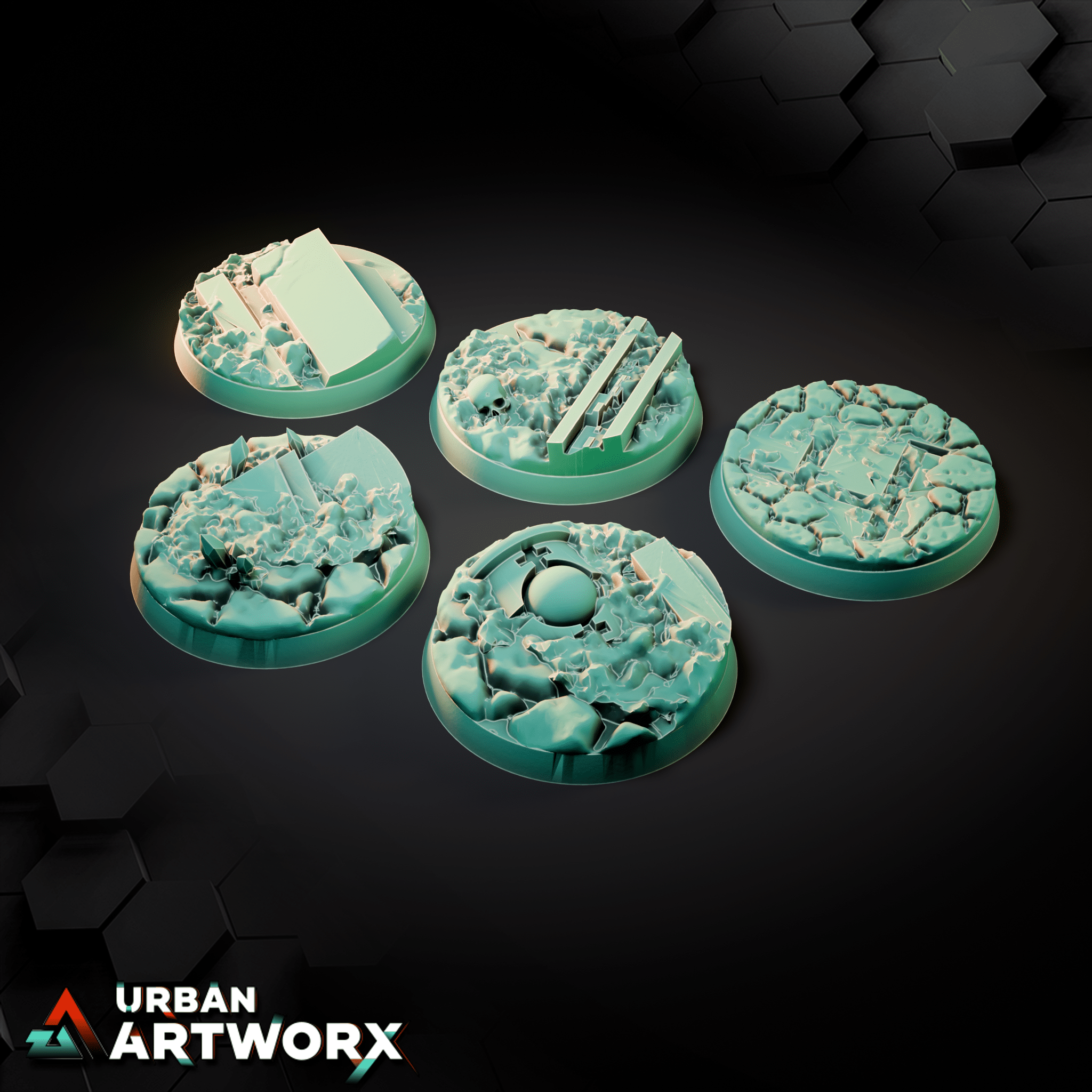 Tabletop Bases - Sacrusmundus - Karnac The Tomb Planet Bases Sacrusmundus Round 40mm (5) 