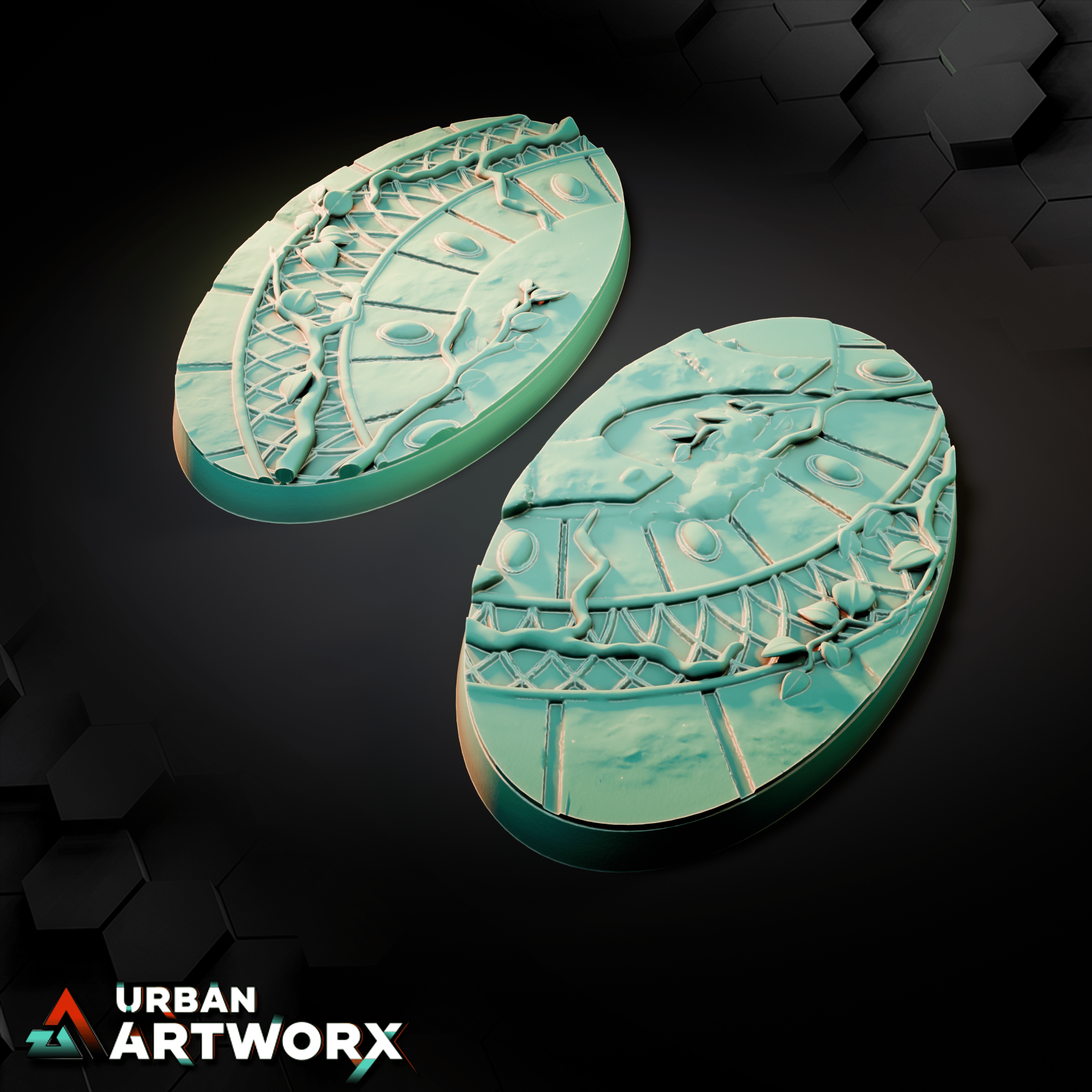 Tabletop Bases - Sacrusmundus - Lyntrath Jungle Vestiges Bases Sacrusmundus Oval 75x42mm (2) 