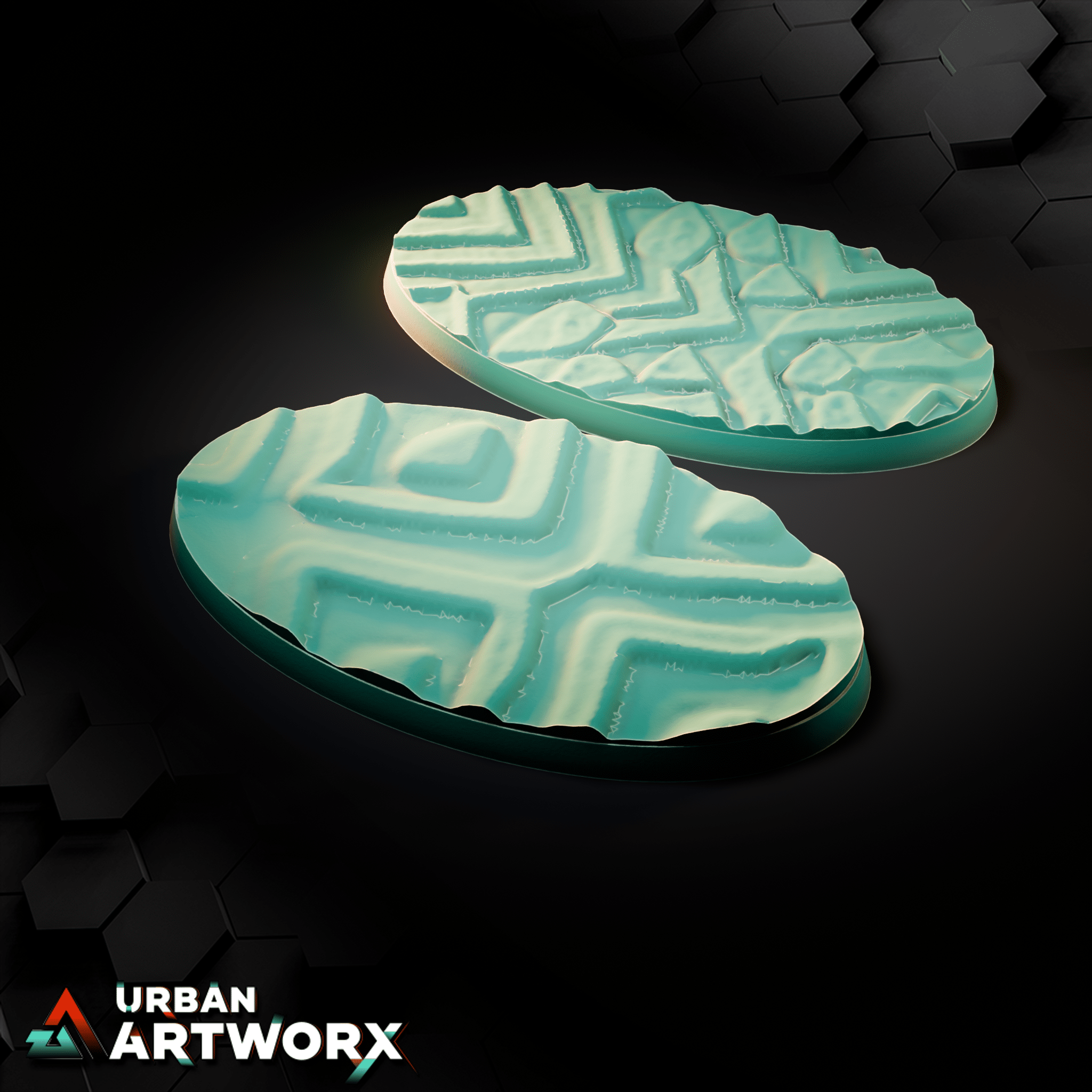 Tabletop Bases - Sacrusmundus - Qorillaqta The Golden City Bases Sacrusmundus Oval 75x42mm (2) 