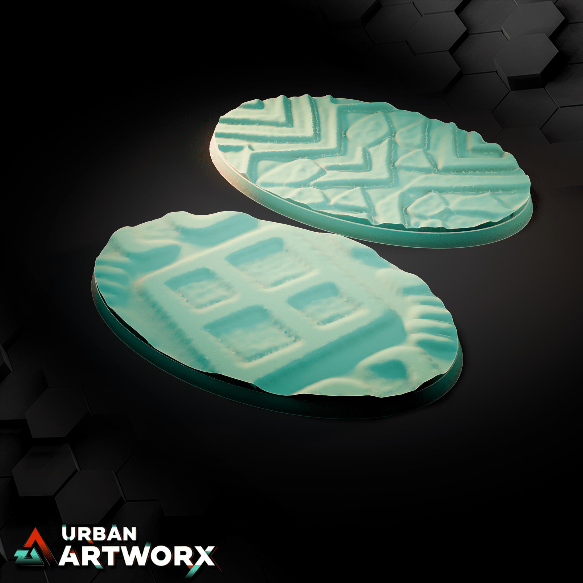 Tabletop Bases - Sacrusmundus - Qorillaqta The Golden City Bases Sacrusmundus Oval 90x53mm (2) 