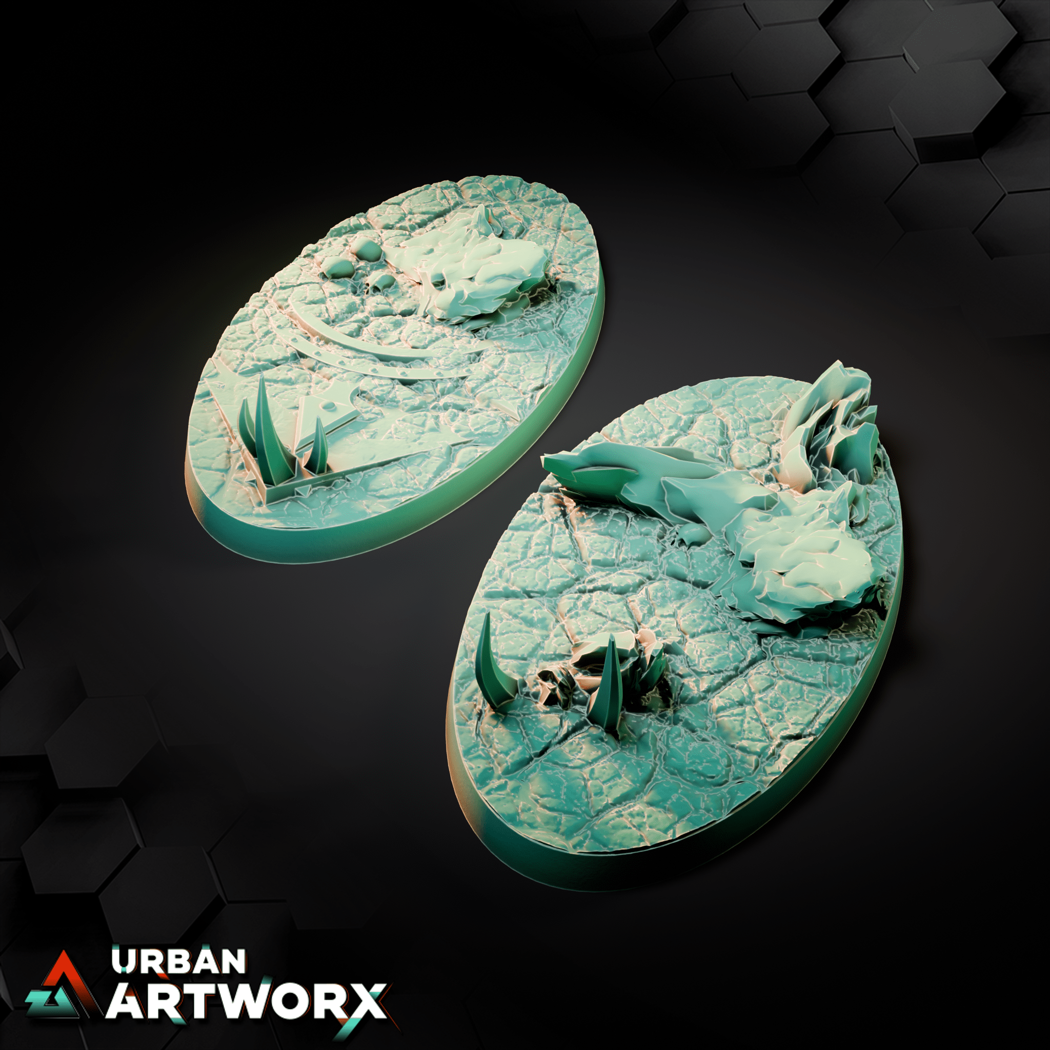 Tabletop Bases - Sacrusmundus - Sanguis Crimson Anomaly Bases Sacrusmundus Oval 75x42mm (2) 