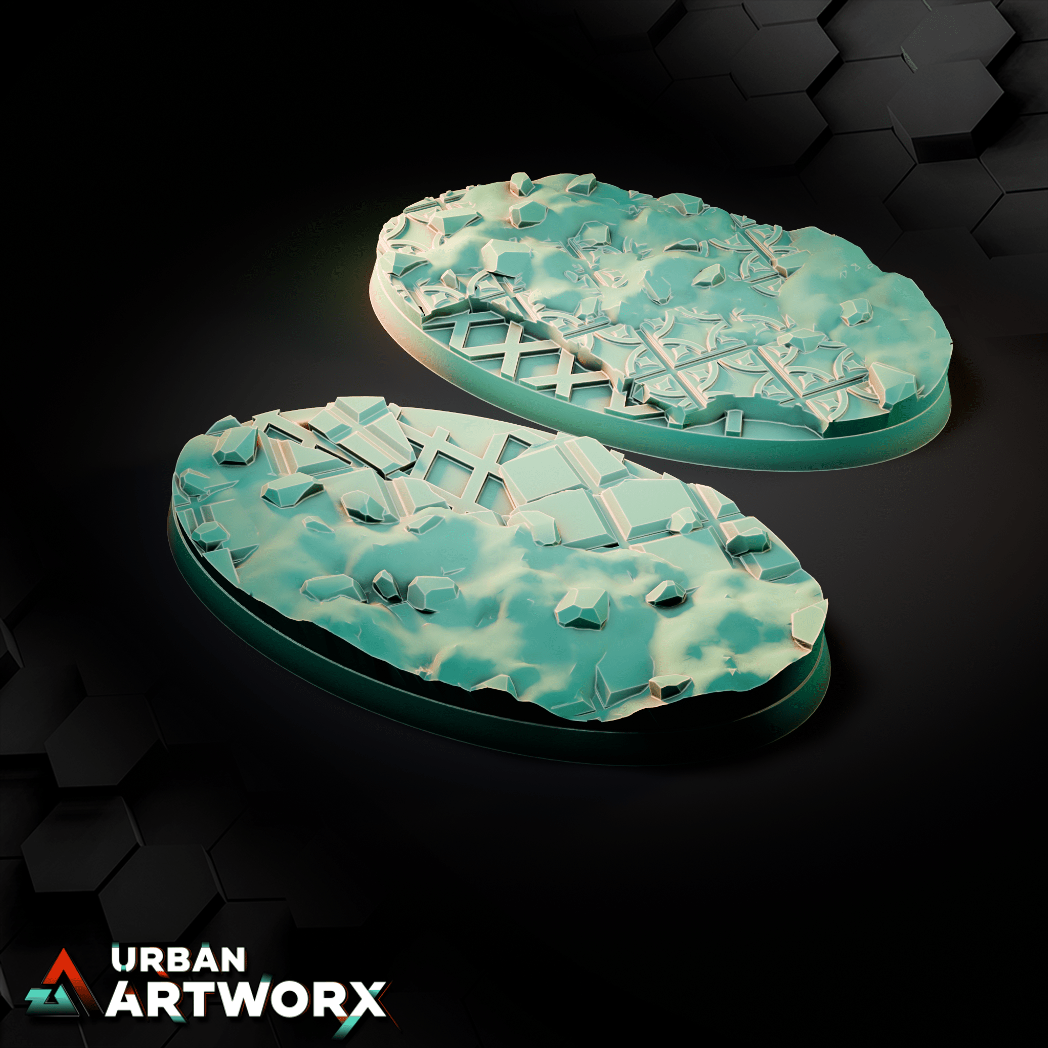 Tabletop Bases - Sacrusmundus - The Desolation of Emerita Bases Sacrusmundus Oval 75x42mm (2) 