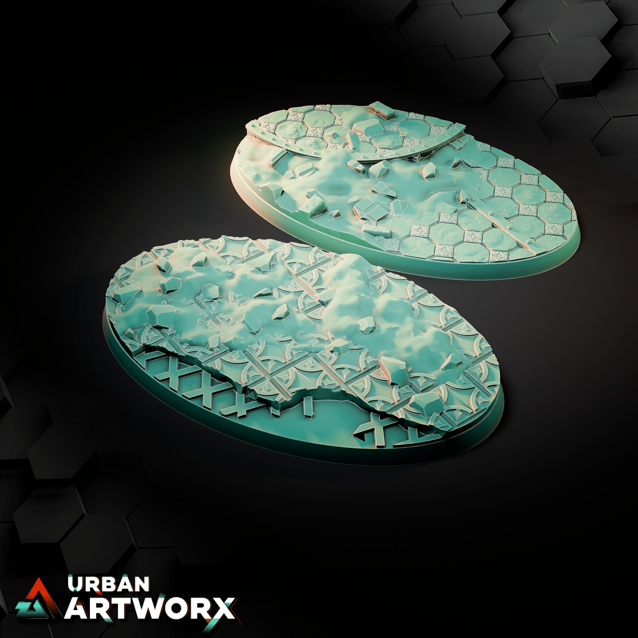 Tabletop Bases - Sacrusmundus - The Desolation of Emerita Bases Sacrusmundus Oval 90x53mm (2) 