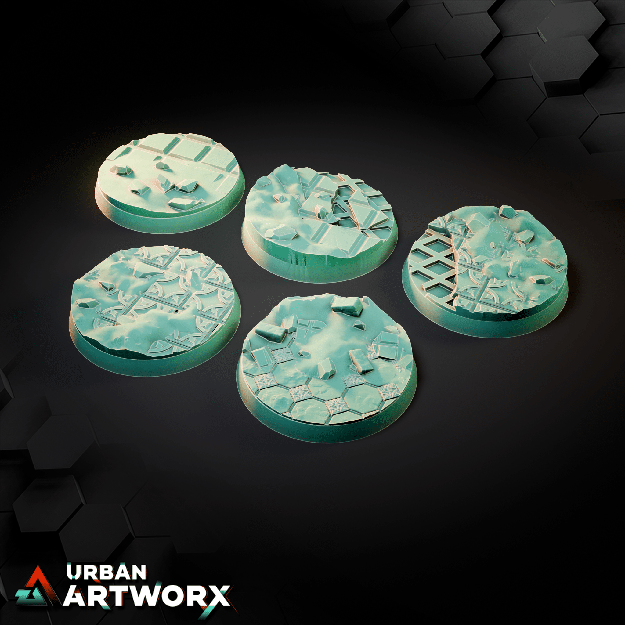 Tabletop Bases - Sacrusmundus - The Desolation of Emerita Bases Sacrusmundus Round 40mm (5) 