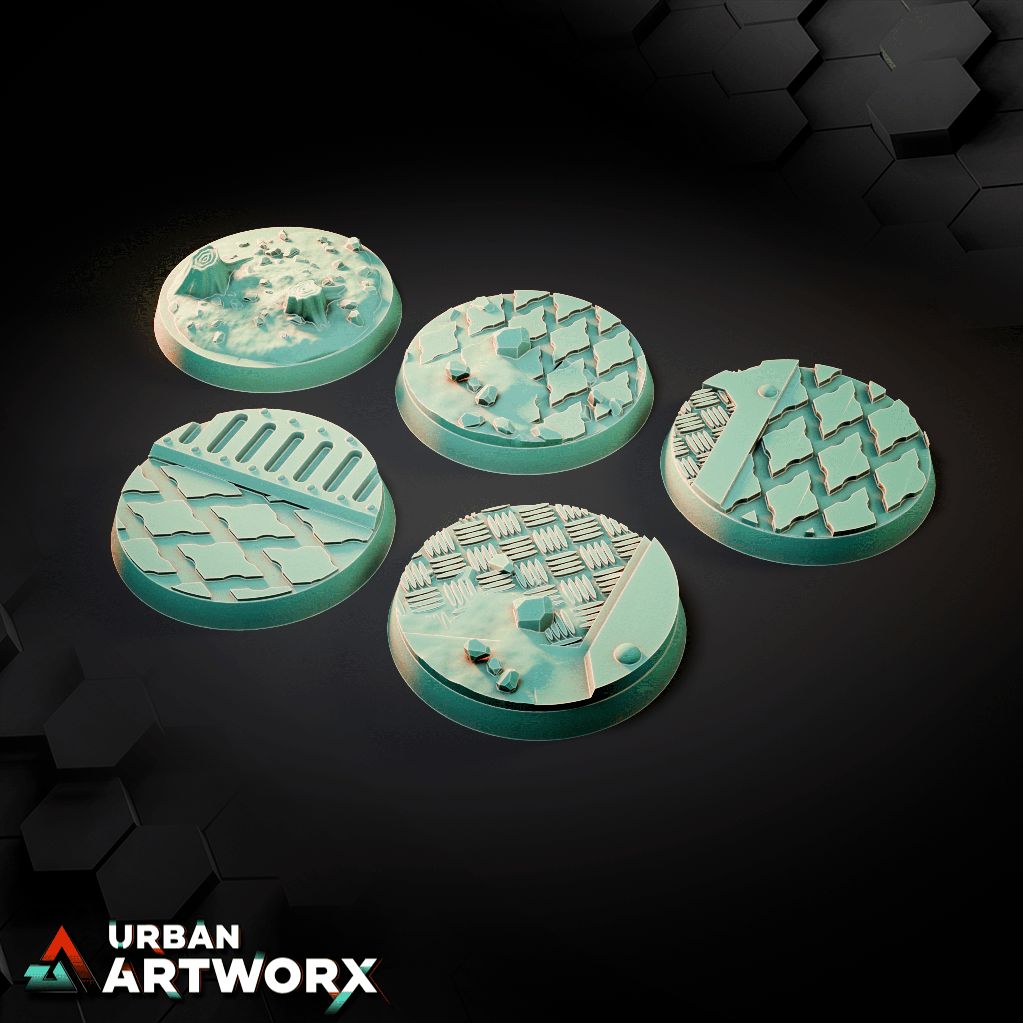 Tabletop Bases - Sacrusmundus - Thesalon Savage World Fortress Bases Sacrusmundus Round 40mm (5) 