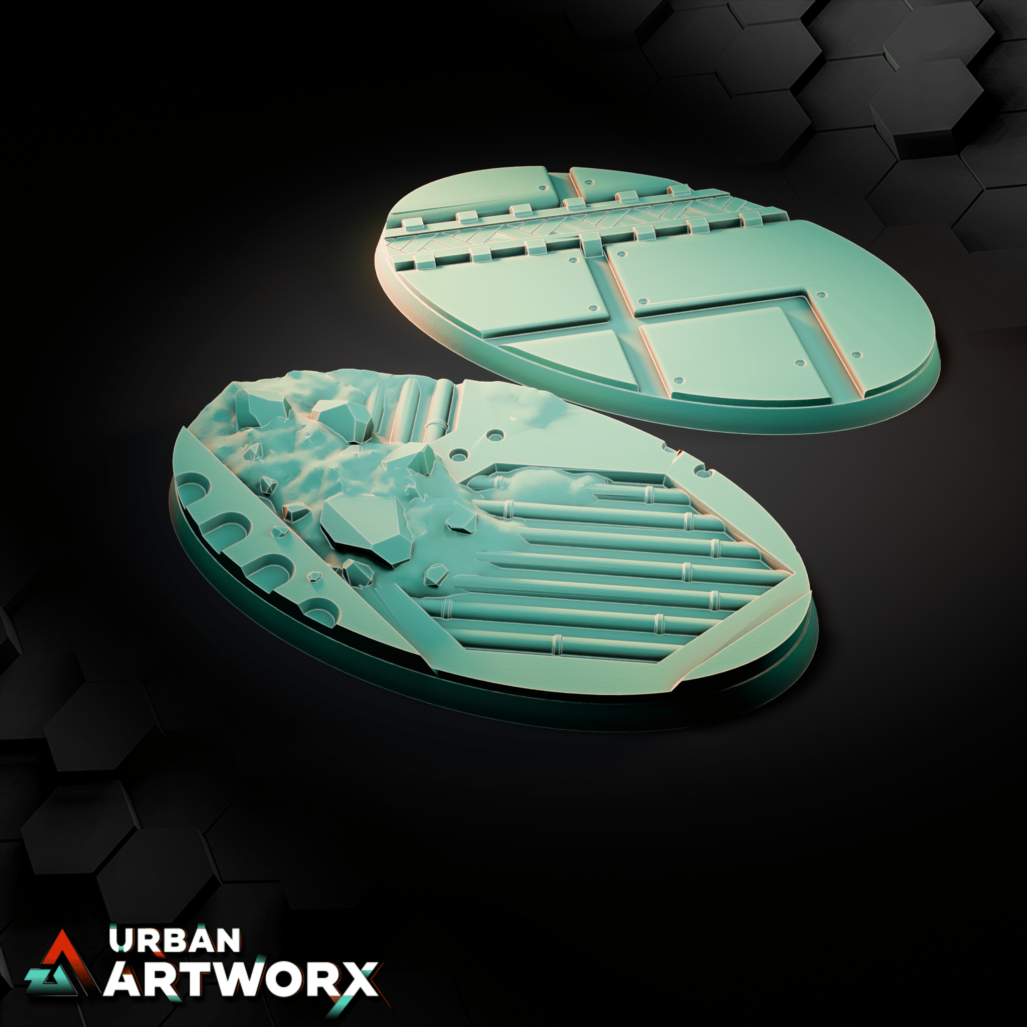Tabletop Bases - Sacrusmundus - Vatar XI Mining Complex Bases Sacrusmundus Oval 90x53mm (2) 