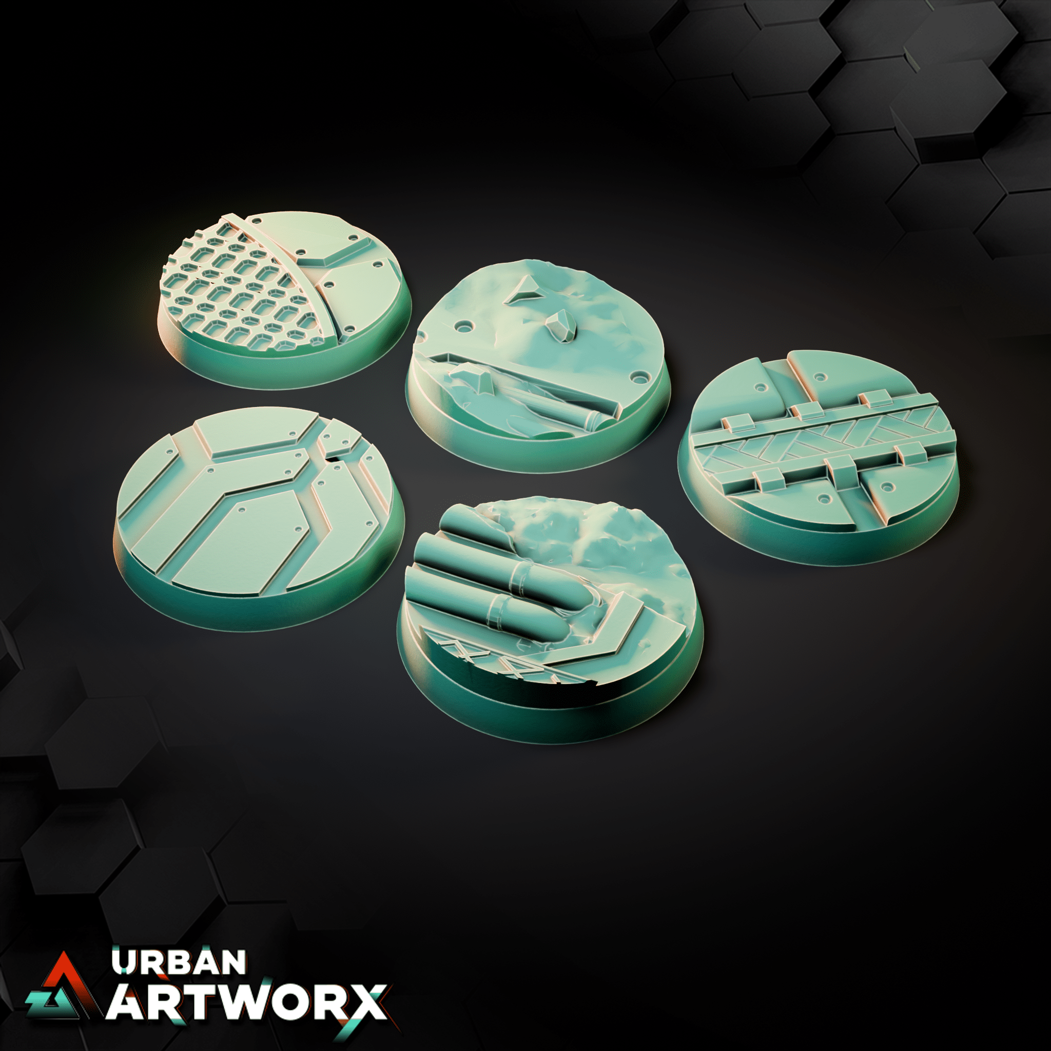 Tabletop Bases - Sacrusmundus - Vatar XI Mining Complex Bases Sacrusmundus Round 32mm (10) 