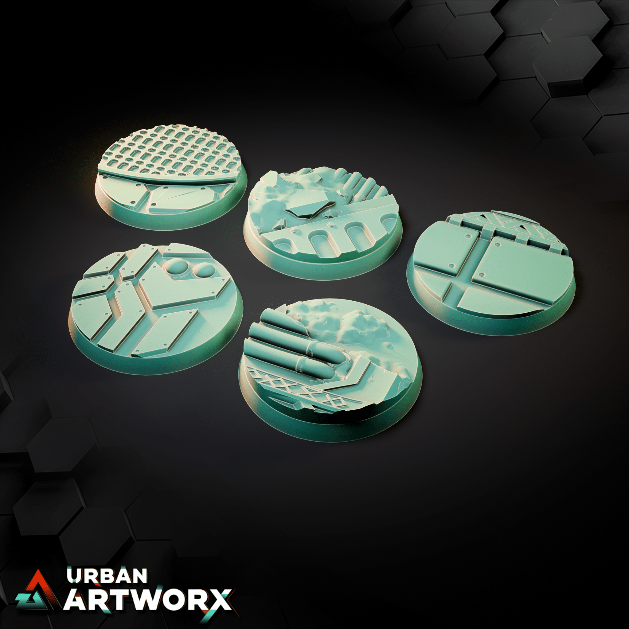 Tabletop Bases - Sacrusmundus - Vatar XI Mining Complex Bases Sacrusmundus Round 40mm (5) 