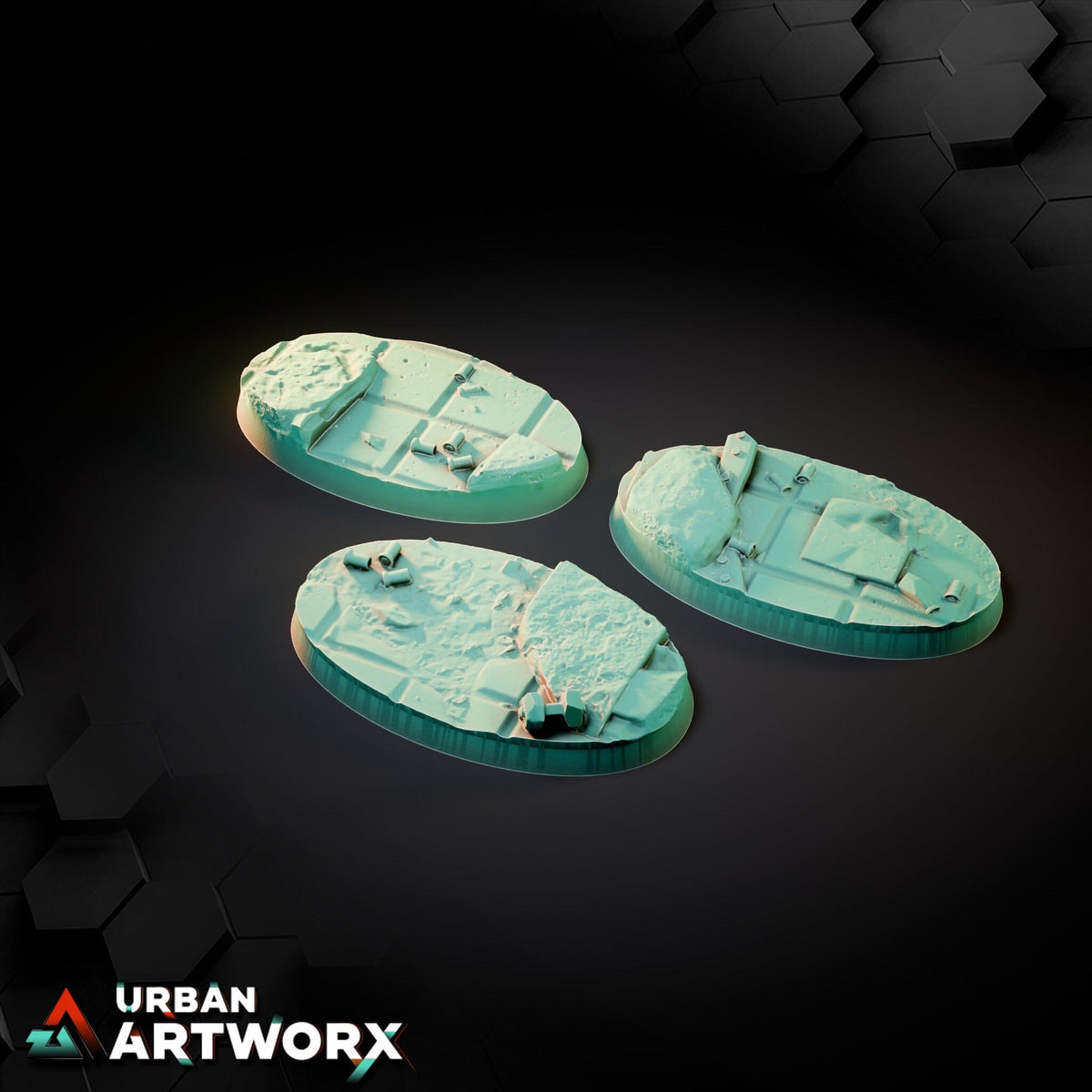Tabletop Bases - Txarli Factory - City Ruins Bases Bases Txarli Factory Oval 60x35mm (3) 