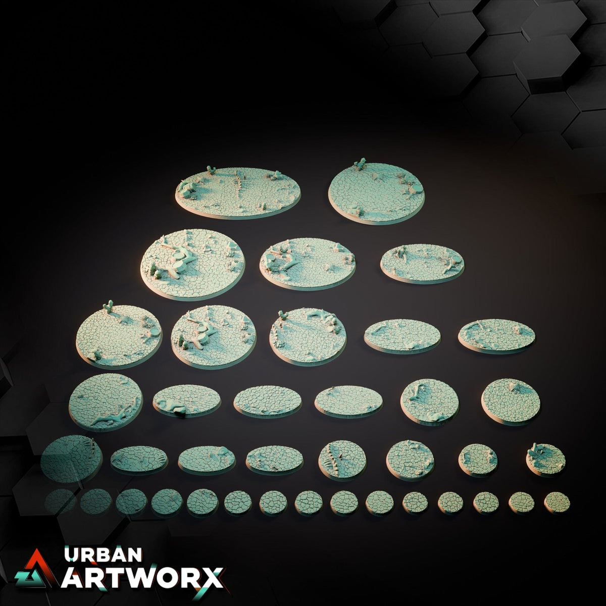Tabletop Bases - Txarli Factory - Cracked Desert Bases Bases Txarli Factory 