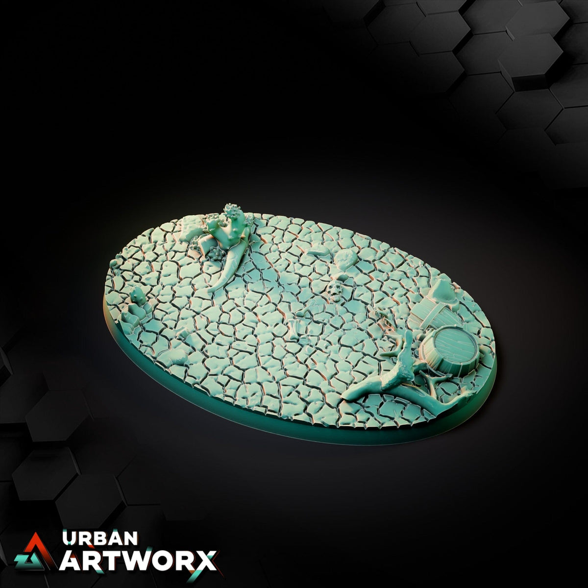 Tabletop Bases - Txarli Factory - Cracked Desert Bases Bases Txarli Factory Oval 105x70mm 