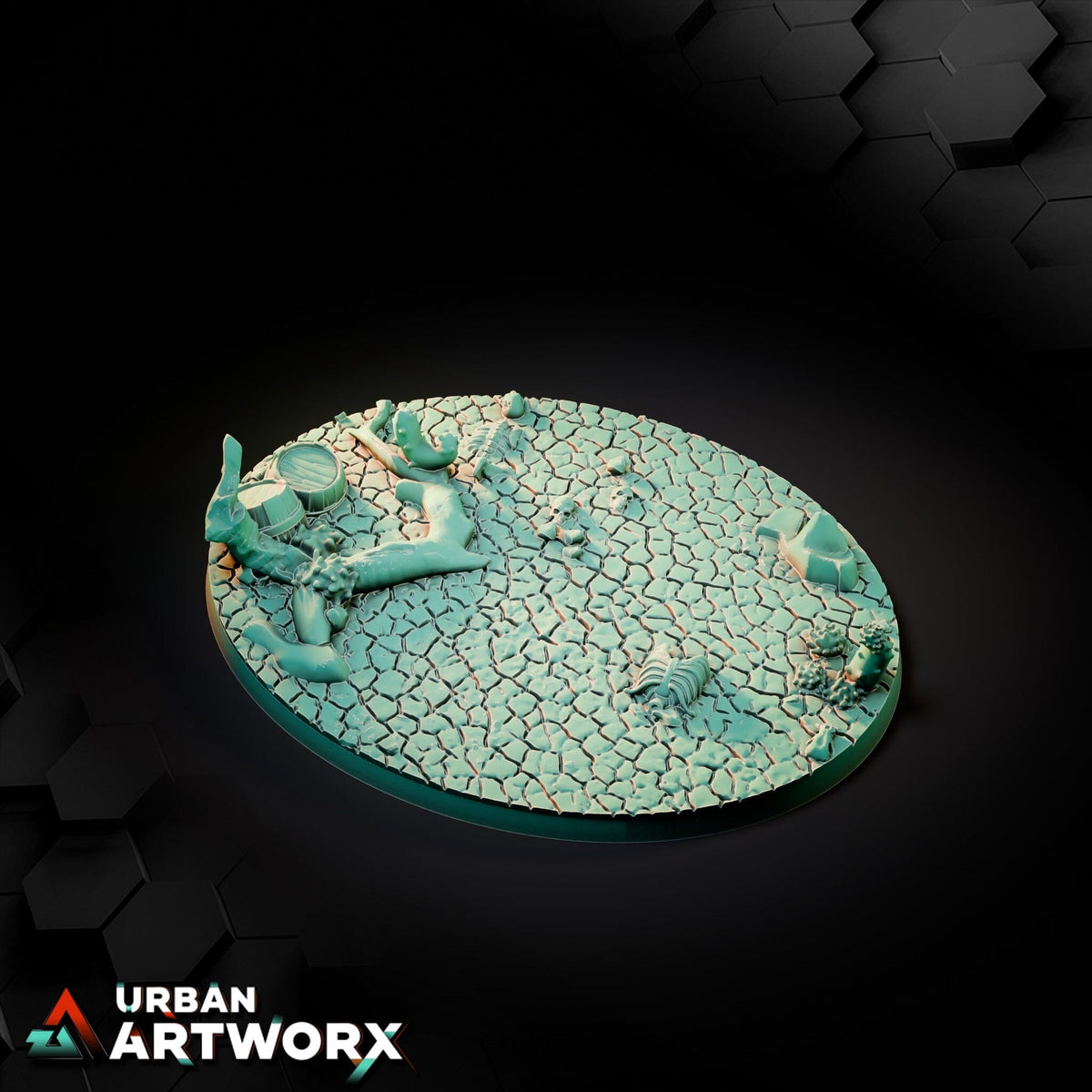 Tabletop Bases - Txarli Factory - Cracked Desert Bases Bases Txarli Factory Oval 120x92mm 