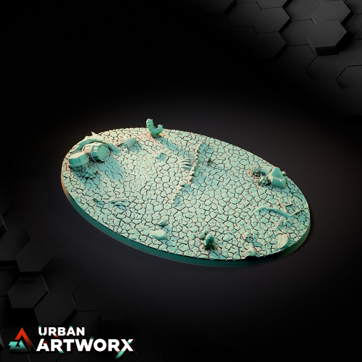 Tabletop Bases - Txarli Factory - Cracked Desert Bases Bases Txarli Factory Oval 170x105mm 