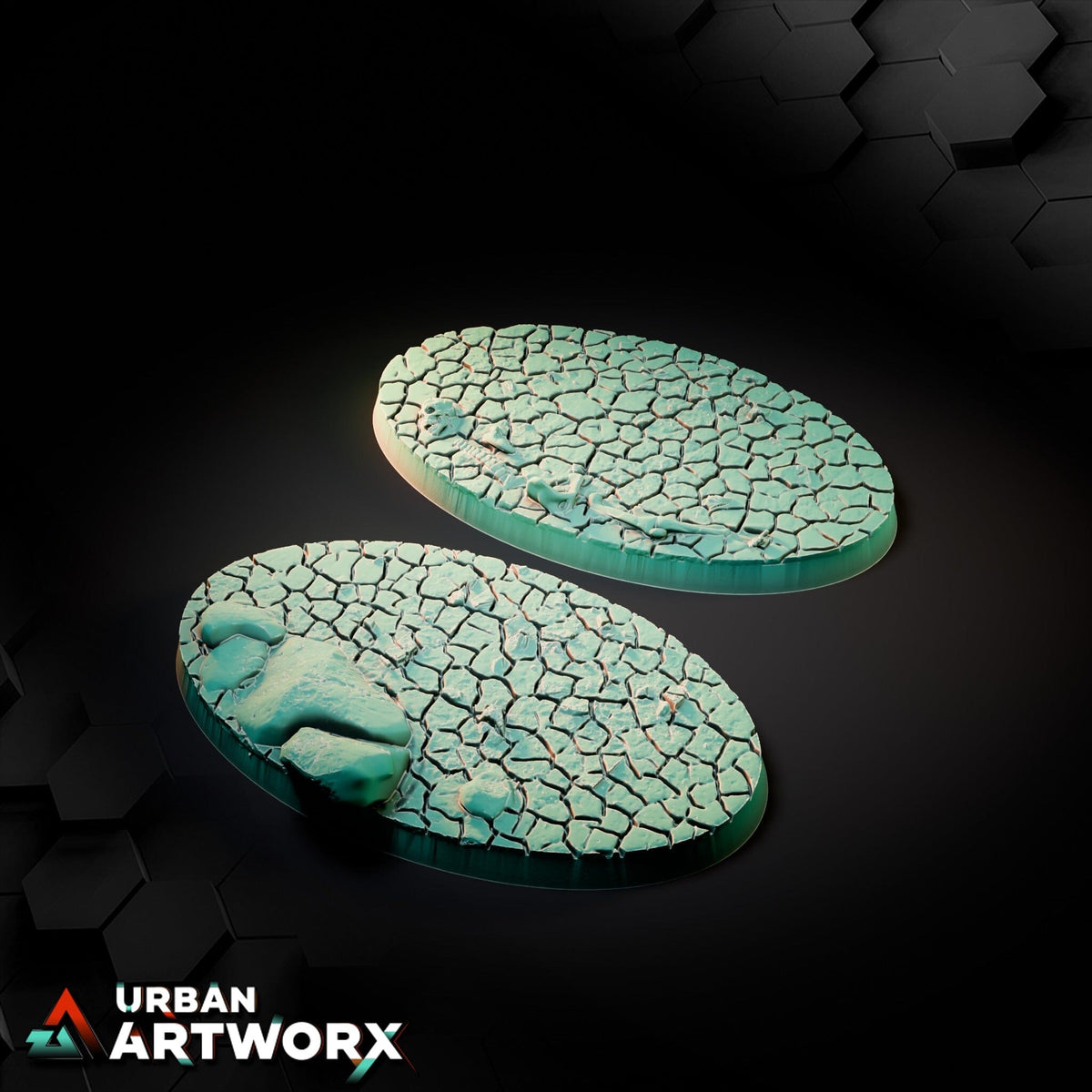 Tabletop Bases - Txarli Factory - Cracked Desert Bases Bases Txarli Factory Oval 75x42mm (2) 