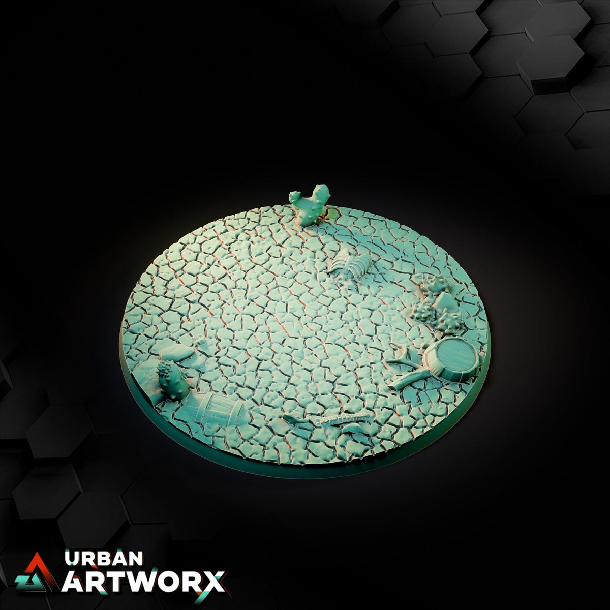 Tabletop Bases - Txarli Factory - Cracked Desert Bases Bases Txarli Factory Round 130mm 