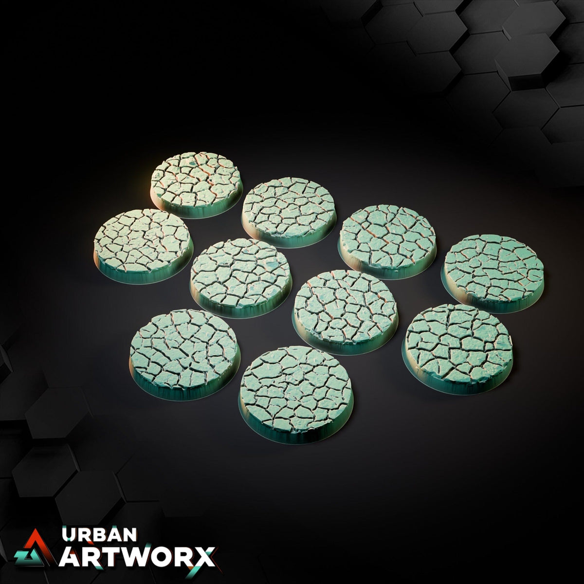 Tabletop Bases - Txarli Factory - Cracked Desert Bases Bases Txarli Factory Round 28mm (10) 