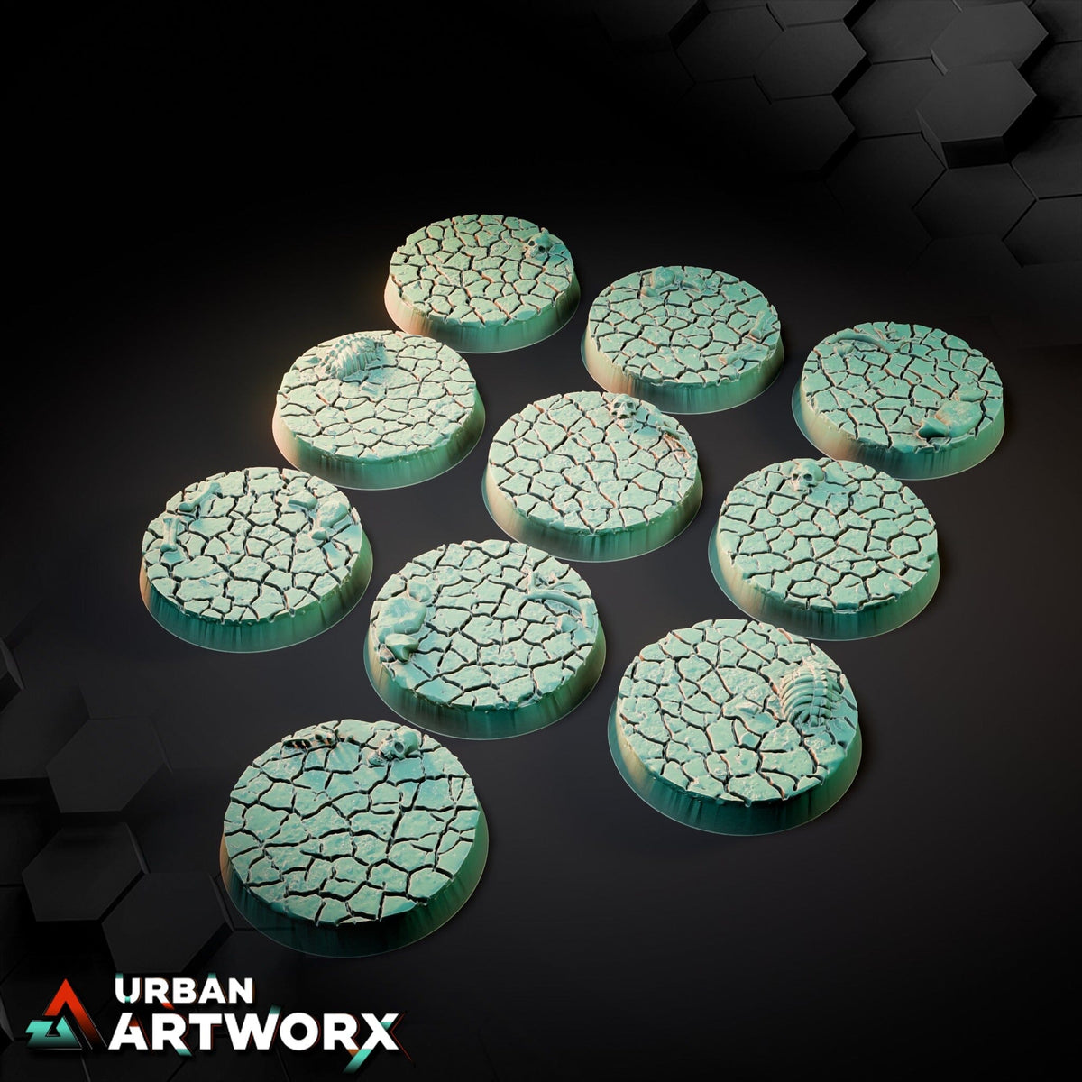 Tabletop Bases - Txarli Factory - Cracked Desert Bases Bases Txarli Factory Round 32mm (10) 