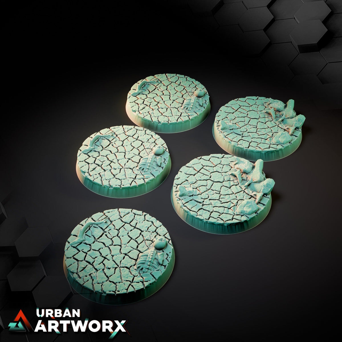 Tabletop Bases - Txarli Factory - Cracked Desert Bases Bases Txarli Factory Round 40mm (5) 