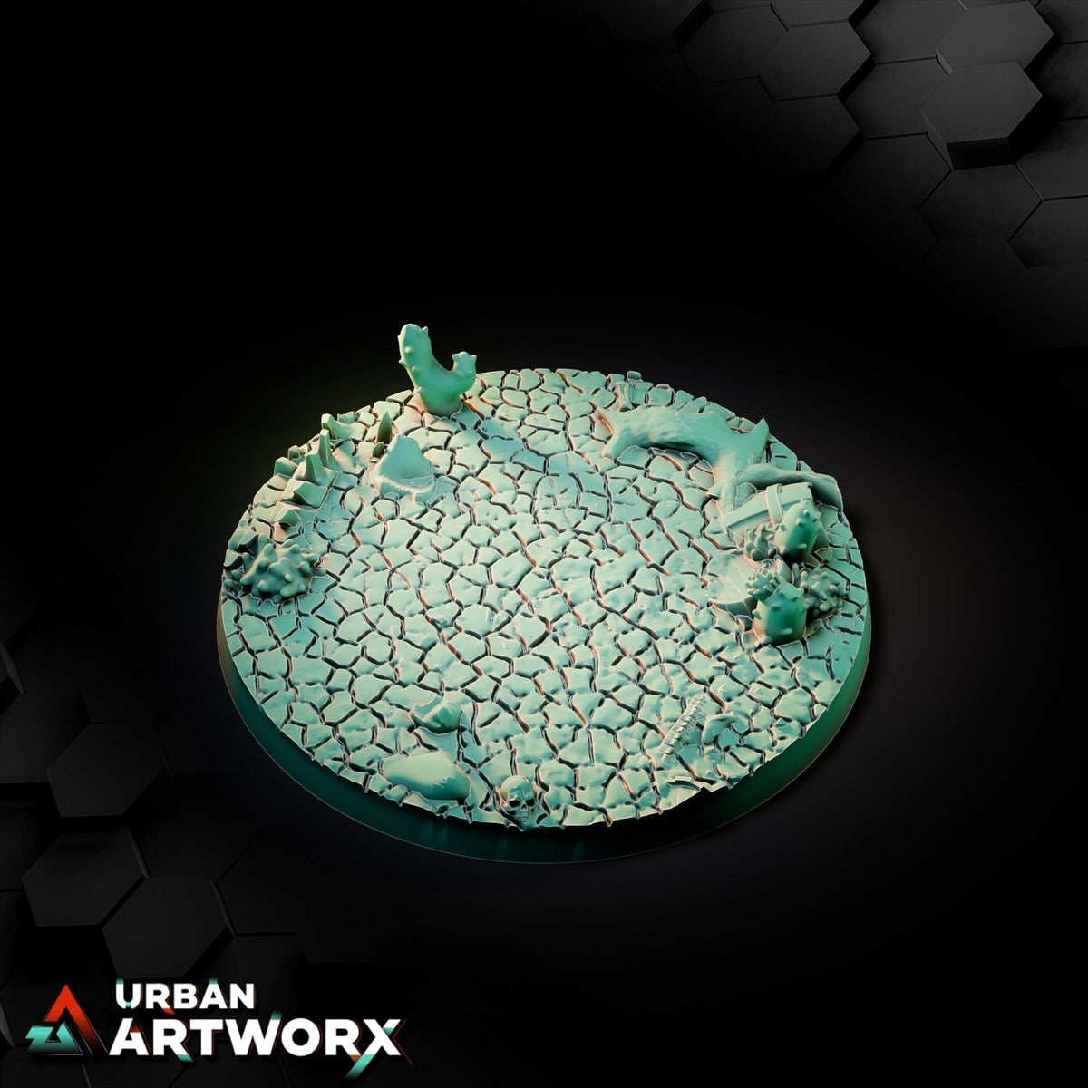 Tabletop Bases - Txarli Factory - Cracked Desert Bases Bases Txarli Factory Round 90mm 