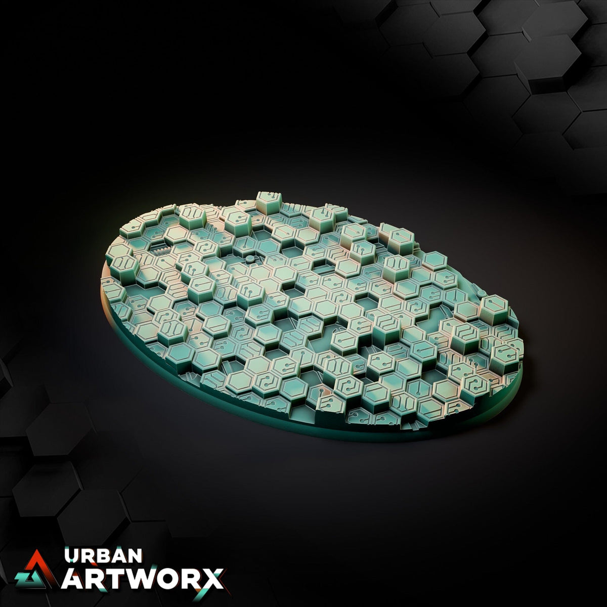 Tabletop Bases - Txarli Factory - Cyberhex Bases Txarli Factory Oval 170x105mm 
