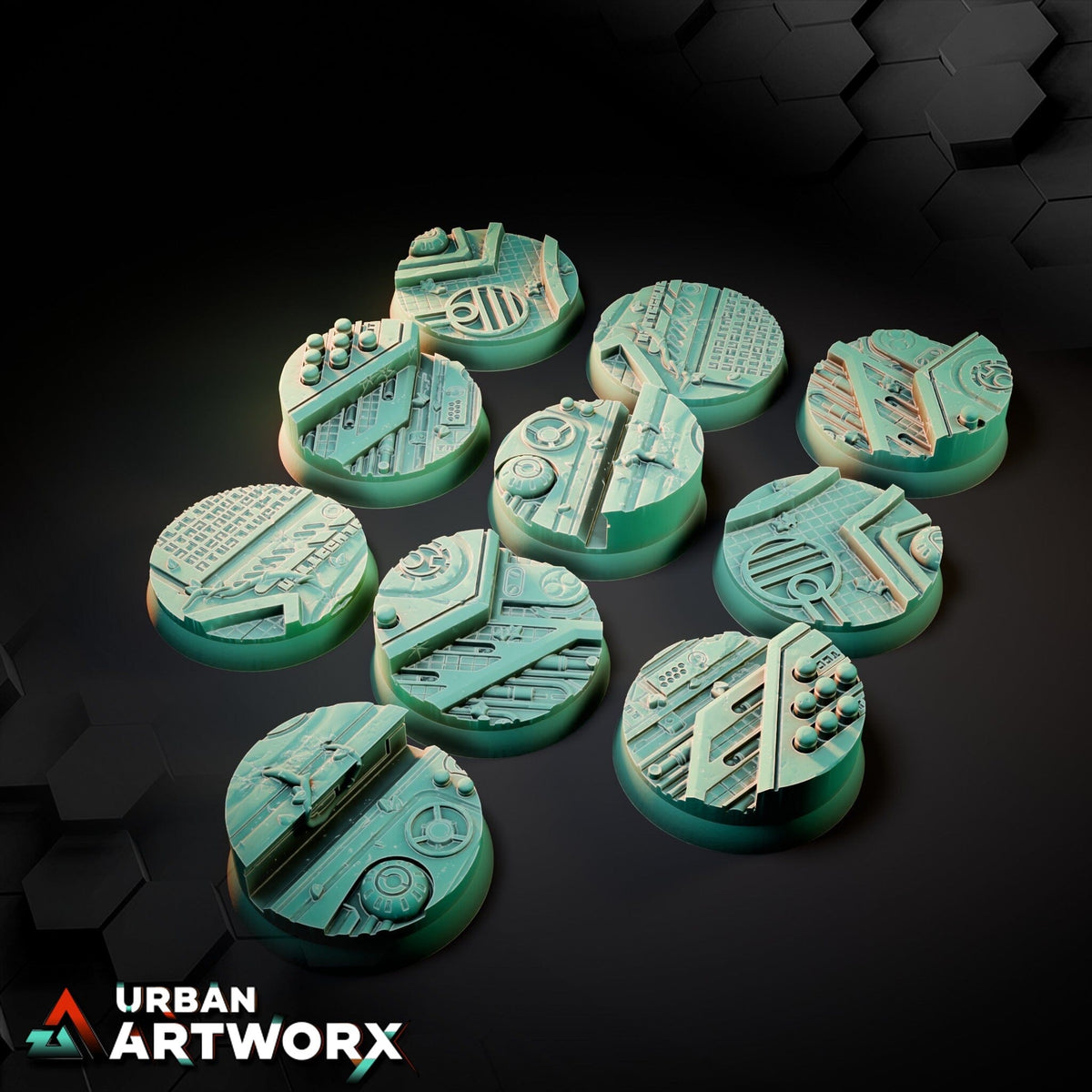 Tabletop Bases - Txarli Factory - Xeno City Abandoned Bases Txarli Factory Round 32mm (10) 