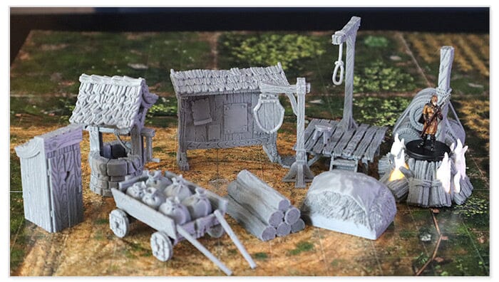 Tabletop Gelände - City of Tarok - Dressing Items Complete Set Black Scrolls Games 